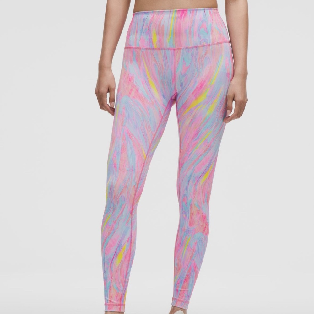 NWOT Lululemon Wunder Train High-Rise Tight 28" in Prism Marble Multi- 4